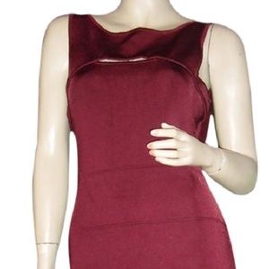 GUESS Maroon Banded Knee Length Dress